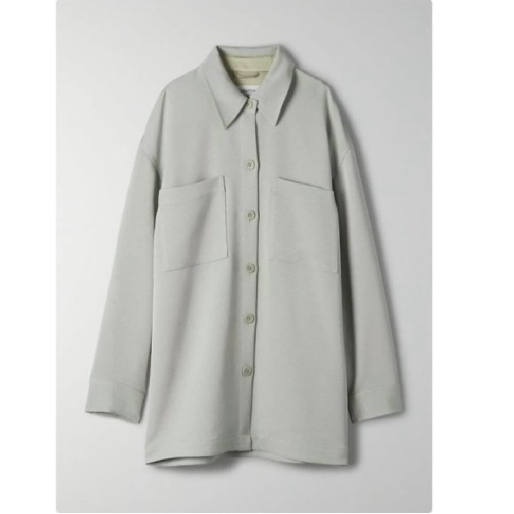 Aritzia- Babaton Borna pastel green oversized shirt jacket- small